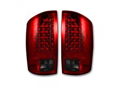 LED Tail Lights; Chrome Housing; Dark Red Smoked Lens (03-06 RAM 2500)