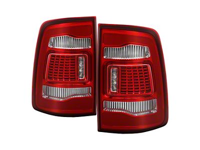 LED Tail Lights; Chrome Housing; Red Clear Lens (10-18 RAM 2500 w/ Factory Halogen Tail Lights)