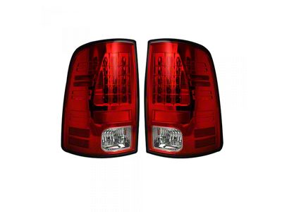 LED Tail Lights; Chrome Housing; Red Lens (10-18 RAM 2500 w/ Factory Halogen Tail Lights)