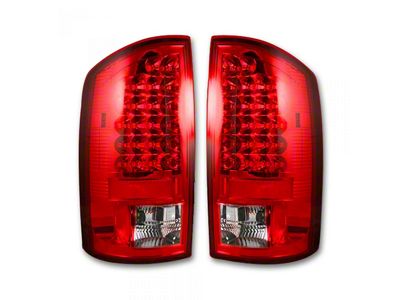 LED Tail Lights; Chrome Housing; Red Lens (03-06 RAM 2500)