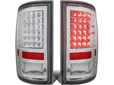 LED Tail Lights; Chrome Housing; Clear Lens (10-18 RAM 2500 w/ Factory Halogen Tail Lights)