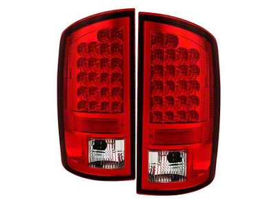 LED Tail Lights; Chrome Housing; Red/Clear Lens (03-06 RAM 2500)
