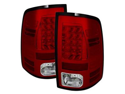 LED Tail Lights; Chrome Housing; Red/Clear Lens (13-18 RAM 2500 w/ Factory LED Tail Lights)