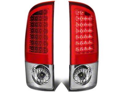 LED Tail Lights; Chrome Housing; Red Lens (03-06 RAM 2500)