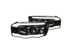 LED Tube Factory Style Headlights; Chrome Housing; Smoked Lens (03-05 RAM 2500)