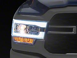 LED Tube Projector Headlights; Chrome Housing; Clear Lens (19-24 RAM 2500 w/ Factory Halogen Headlights)