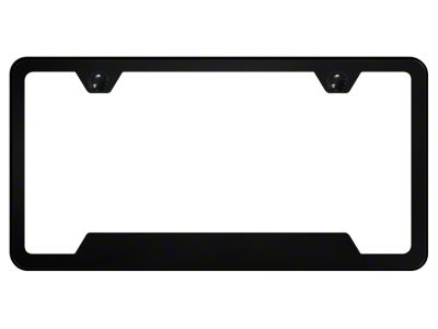 2-Hole Cutout License Plate Frame; Black Powder-Coated Stainless (Universal; Some Adaptation May Be Required)