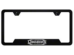 Longhorn Laramie Laser Etched Cut-Out License Plate Frame (Universal; Some Adaptation May Be Required)