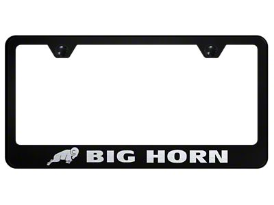 Big Horn Stainless Steel License Plate Frame; Laser Etched (Universal; Some Adaptation May Be Required)