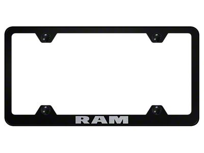 RAM Laser Etched Wide Body License Plate Frame (Universal; Some Adaptation May Be Required)