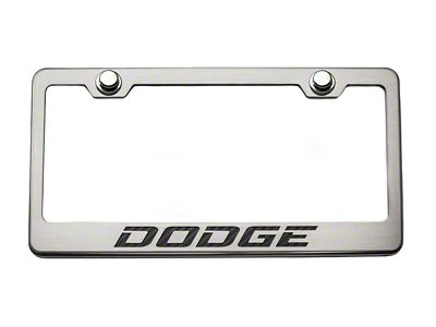 License Plate Frame with Dodge Logo; Red Carbon Fiber (Universal; Some Adaptation May Be Required)