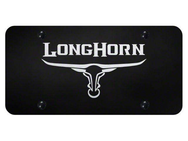 Longhorn Skull Laser Etched License Plate (Universal; Some Adaptation May Be Required)