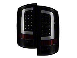 Light Bar LED Tail Lights; Black Housing; Smoked Lens (03-06 RAM 2500)