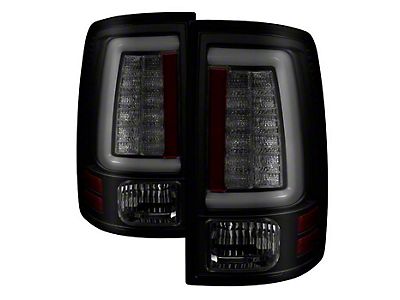 LED Tail Lights For Dodge Ram 1500 2500 3500 2009-2018 – Matte Black + Clear – L+R