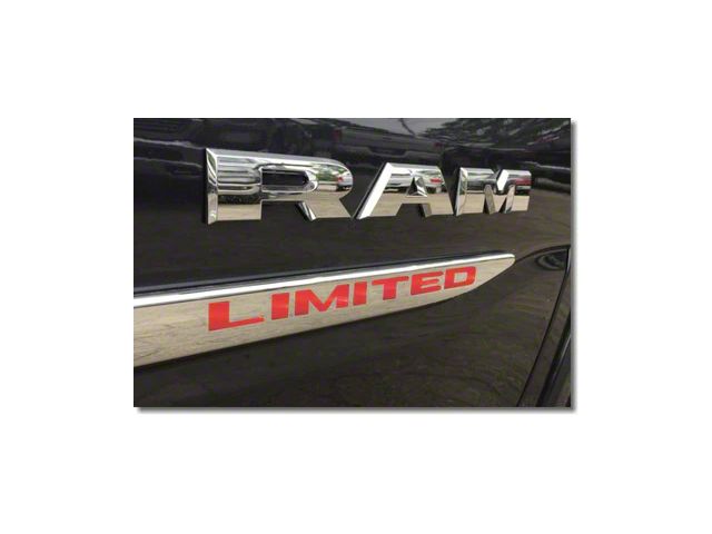Limited Front Door Letter Inlay Decals; Red (19-24 RAM 2500 Limited)