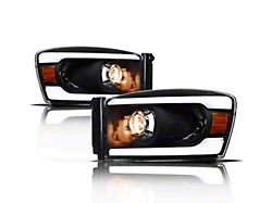 LMP Series Projector Headlights; Black Housing; Clear Lens (06-09 RAM 2500)