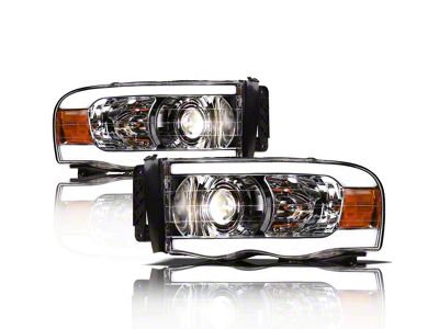 LMP Series Projector Headlights; Chrome Housing; Clear Lens (03-05 RAM 2500)