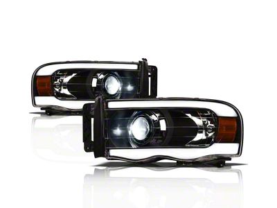 LMX Series LED Projector Headlights; Black Housing; Clear Lens (03-05 RAM 2500)