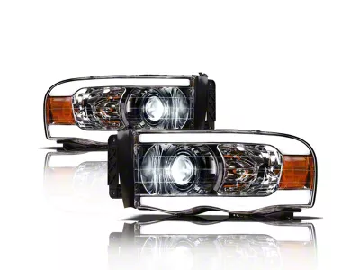 LMX Series LED Projector Headlights; Chrome Housing; Clear Lens (03-05 RAM 2500)