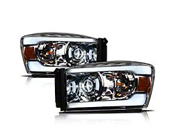 LMX Series LED Projector Headlights; Chrome Housing; Clear Lens (06-09 RAM 2500)