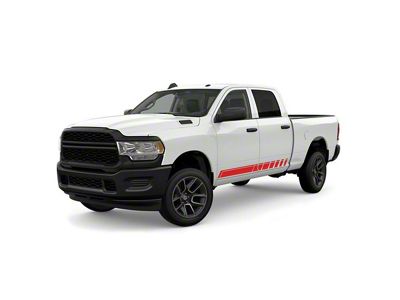 Lower Rocker Panel Stripes; Red (03-24 RAM 2500)