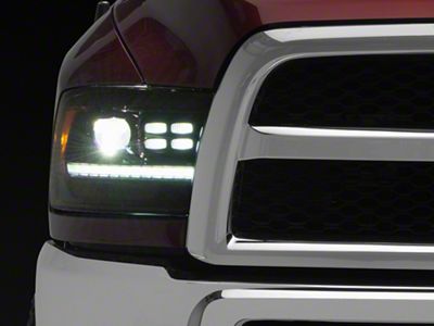 AlphaRex LUXX-Series LED Projector Headlights; Alpha Black Housing; Clear Lens (10-18 RAM 2500 w/ Factory Halogen Non-Projector Headlights)