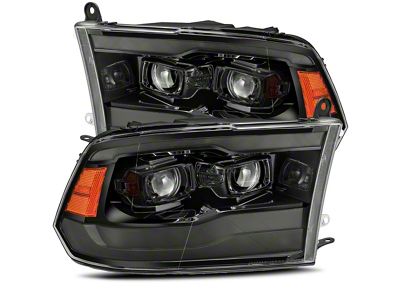 AlphaRex LUXX-Series LED Projector Headlights; Alpha Black Housing; Clear Lens (13-18 RAM 2500 w/ Factory Halogen Projector Headlights)