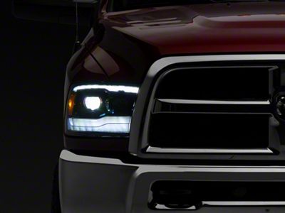 AlphaRex LUXX-Series LED Projector Headlights; Alpha Black Housing; Clear Lens (10-18 RAM 2500 w/ Factory Halogen Non-Projector Headlights)