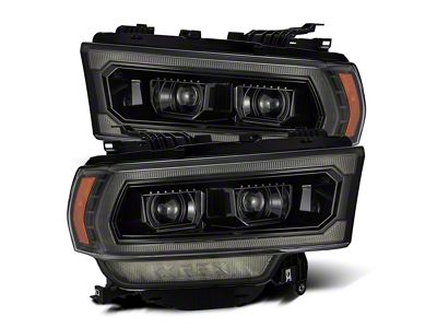 AlphaRex LUXX-Series LED Projector Headlights; Alpha Black Housing; Clear Lens (19-24 RAM 2500 w/ Factory Halogen Headlights)