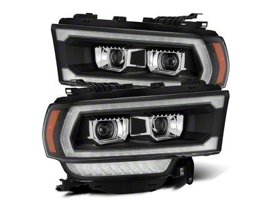 AlphaRex LUXX-Series LED Projector Headlights; Black Housing; Clear Lens (19-24 RAM 2500 w/ Factory Halogen Headlights)