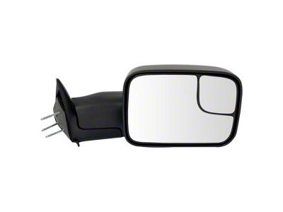 Manual Flip-Up Towing Mirror; Passenger Side; Textured Black (94-02 RAM 2500)