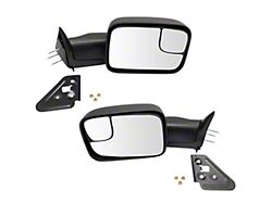 Manual Flip-Up Towing Mirrors with Support Brackets; Textured Black (94-02 RAM 2500)