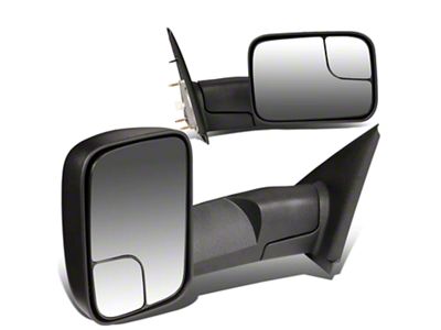 Manual Towing Mirrors; Black (03-09 RAM 2500)