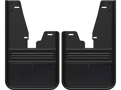 No-Drill Mud Flaps with Black Plate; Front (10-18 RAM 2500 w/ OE Fender Flares)