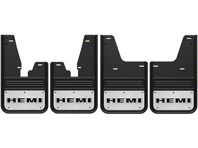 No-Drill Mud Flaps with HEMI Logo; Front and Rear (10-18 RAM 2500 w/ OE Fender Flares)