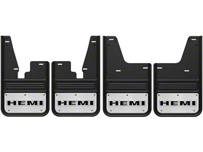 No-Drill Mud Flaps with HEMI Logo; Front and Rear (10-18 RAM 2500 w/o OE Fender Flares)