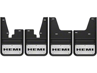 No-Drill Mud Flaps with HEMI Logo; Front and Rear (10-18 RAM 2500 w/o OE Fender Flares)