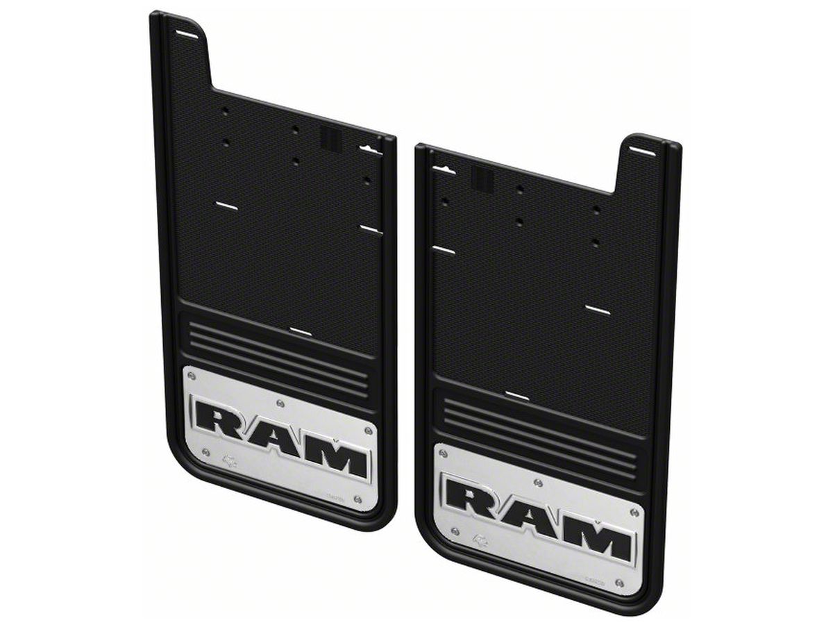 RAM 2500 NoDrill Mud Flaps with RAM Text Logo; Rear (1924 RAM 2500) Free Shipping