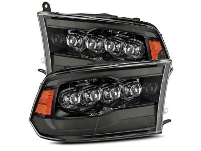 AlphaRex NOVA-Series LED Projector Headlights; Alpha Black Housing; Clear Lens (10-18 RAM 2500 w/ Factory Halogen Non-Projector Headlights)