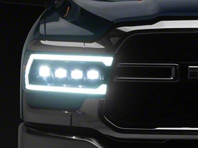 AlphaRex NOVA-Series LED Projector Headlights; Alpha Black Housing; Clear Lens (19-24 RAM 2500 w/ Factory Halogen Headlights)