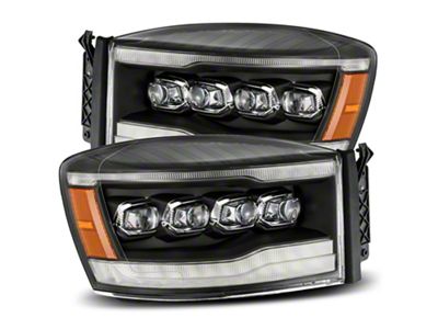 AlphaRex NOVA-Series LED Projector Headlights; Black Housing; Clear Lens (06-09 RAM 2500)