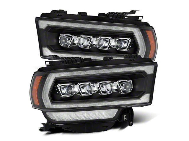 AlphaRex NOVA-Series LED Projector Headlights; Black Housing; Clear Lens (19-24 RAM 2500 w/ Factory Halogen Headlights)