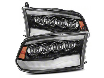 AlphaRex NOVA-Series LED Projector Headlights; Jet Black Housing; Clear Lens (13-18 RAM 2500 w/ Factory Projector Headlights)