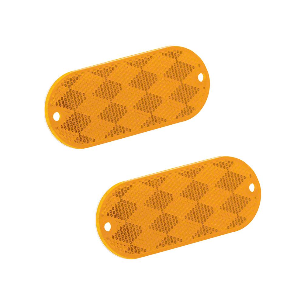 RAM 2500 Oblong Reflective Tape; Amber with Mounting Holes and Adhesive ...