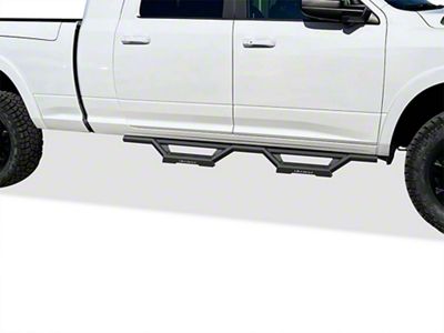 Octagon Tube Drop Style Nerf Side Step Bars; Black (10-24 RAM 2500 Mega Cab)