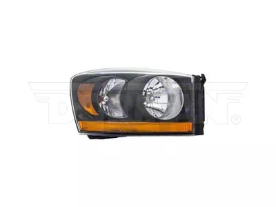 OE Style Headlight; Black Housing; Clear Lens; Passenger Side (2006 RAM 2500)