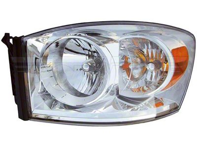 OE Style Headlight; Chrome Housing; Clear Lens; Driver Side (07-08 RAM 2500)