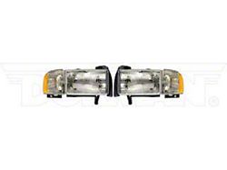 OE Style Headlights; Chrome Housing; Clear Lens (94-02 RAM 2500)