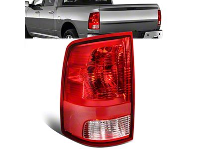 OE Style Tail Light; Chrome Housing; Red/Clear Lens; Driver Side (10-18 RAM 2500 w/ Factory Halogen Tail Lights)