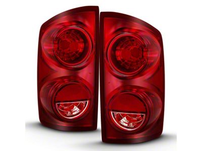 OE Style Tail Lights; Chrome Housing; Red Lens (07-09 RAM 2500)